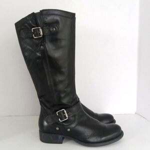 ERIC MICHAEL Montana Black Leather Knee High Boot Womens Size 7